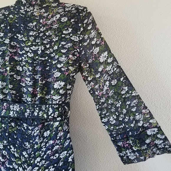 Ganni Floral Print Georgette Wrap Dress - Picture 8 of 12